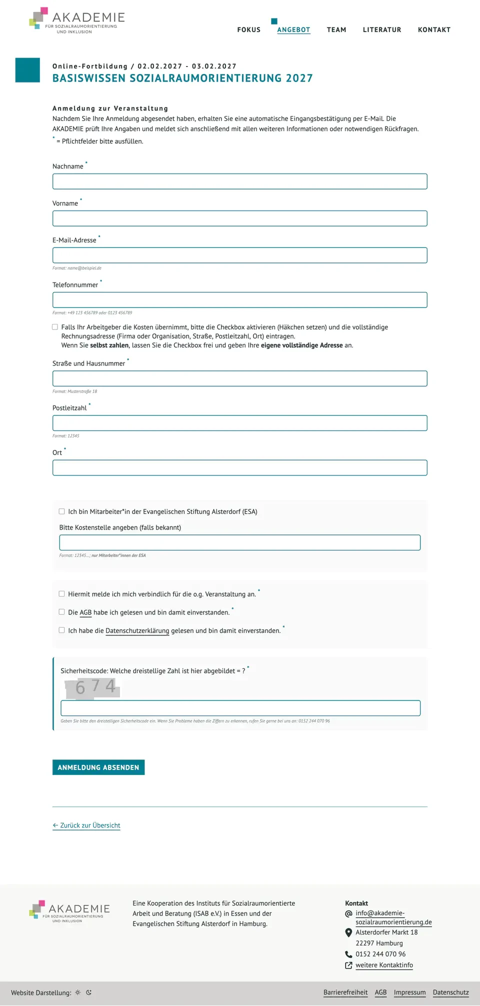 FOrmular einer WebSite