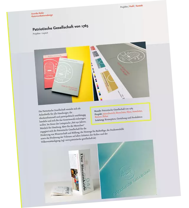 Annrika Kiefer Website Screenshot Projekt