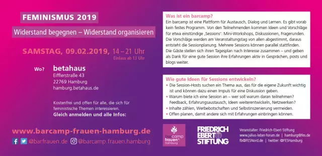 Feministisches Barcamp Frauen Hamburg, Flyer