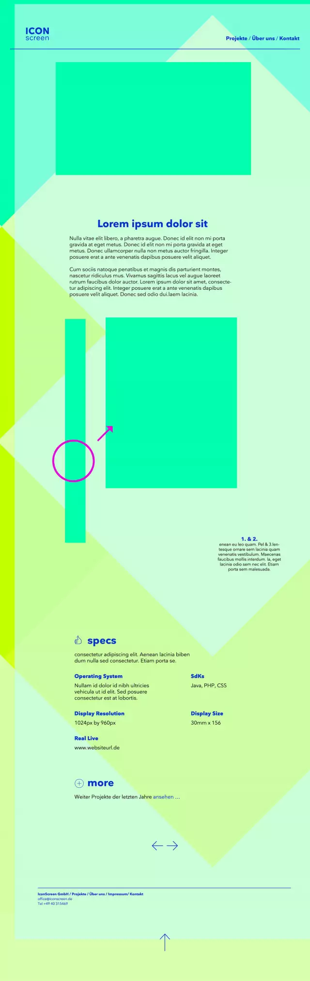 IconScreen Entwurf, Layout, Wireframe 01