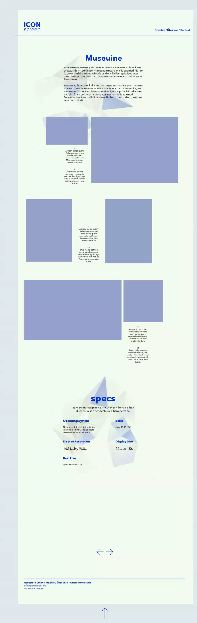 IconScreen Entwurf, Layout, Wireframe 02