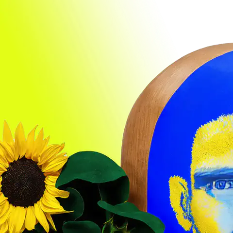 Inklusion, mit Ki aus Hamburg: Sonnenblumen und andere gelbe Blumen als Teil der künstlerischen Komposition