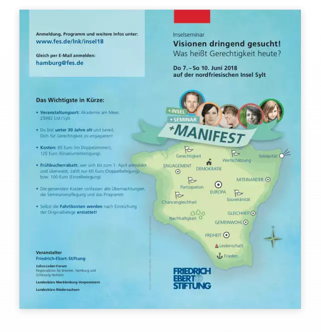 Titel- und Rückseite von dem Flyer Inselseminar