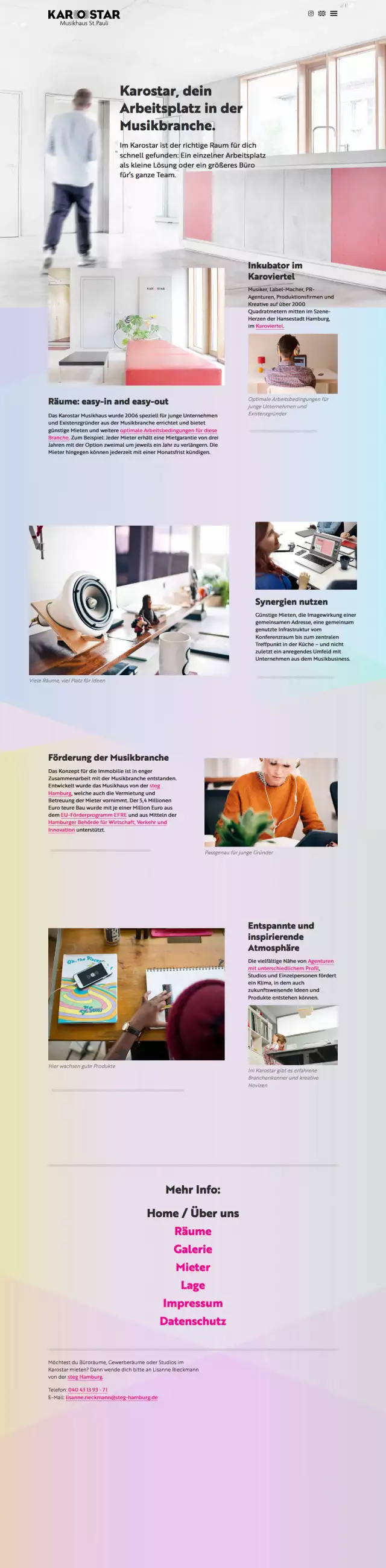 Karostar Musikhaus Hamburg, Screenshot Website Startseite