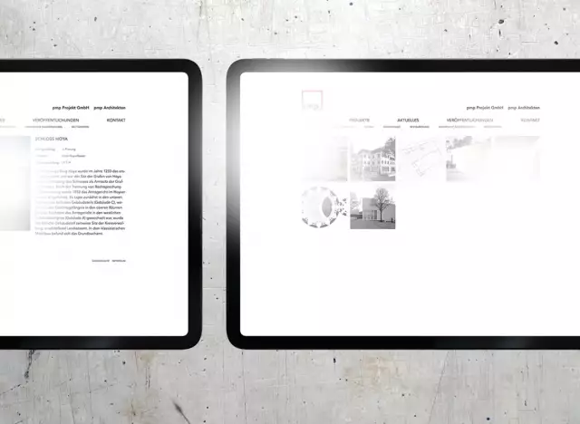 Webdesign für Architekten, Screenshots