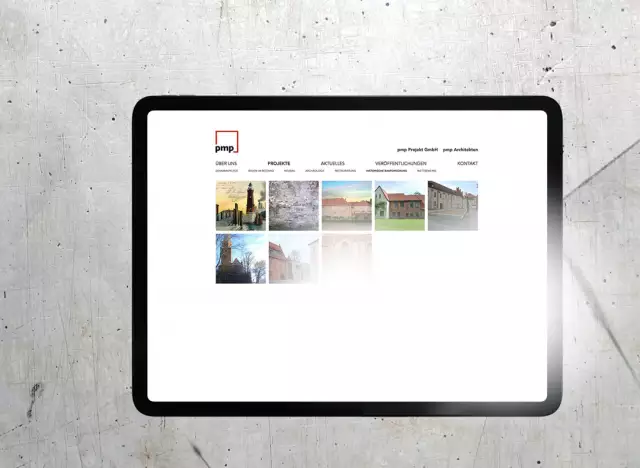 Webdesign für Architekturbüro, Screenshot Projektübersicht
