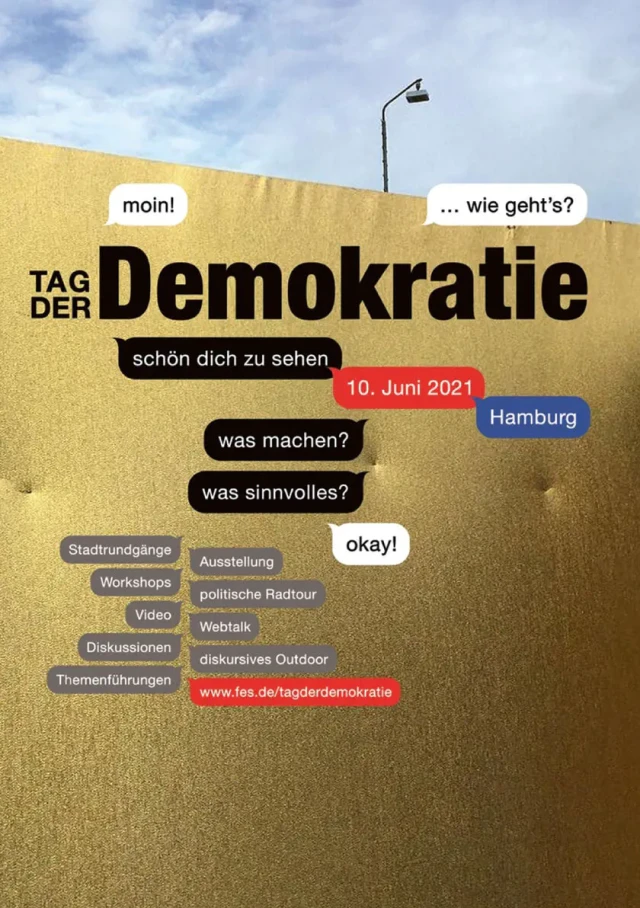 Design für Events, Veranstaltung politische Bildung, Entwurf 3, goldene Wand