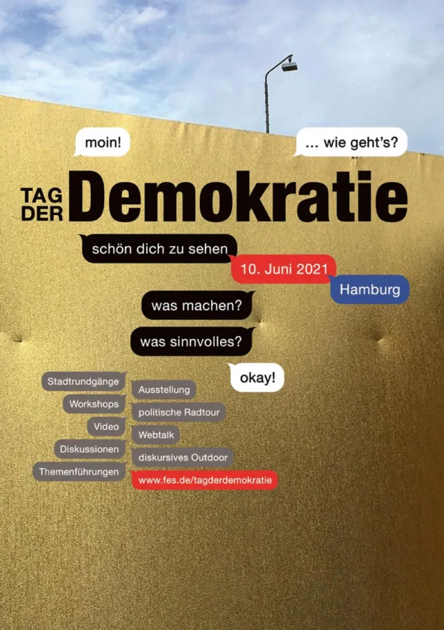 Design für Events, Veranstaltung politische Bildung, Entwurf 3, goldene Wand