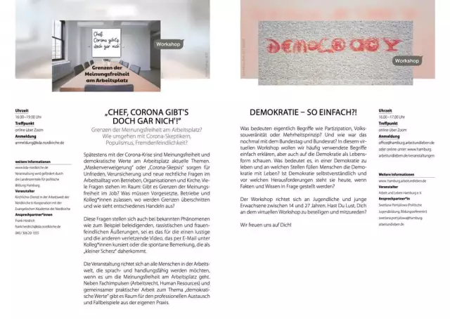 Design für Events, Veranstaltung politische Bildung, Broschüre Innenlayout 4