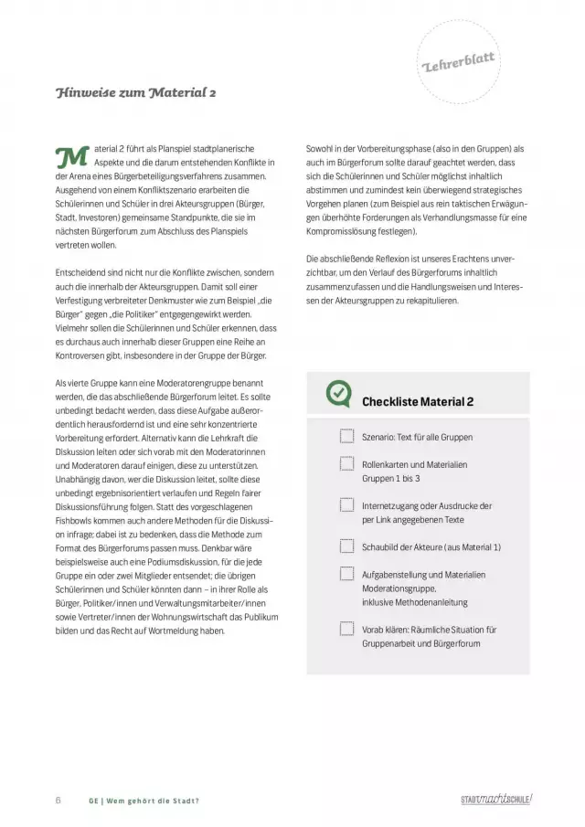 Unterrichtseinheiten Sekundarstufen I und II, Innenlayout