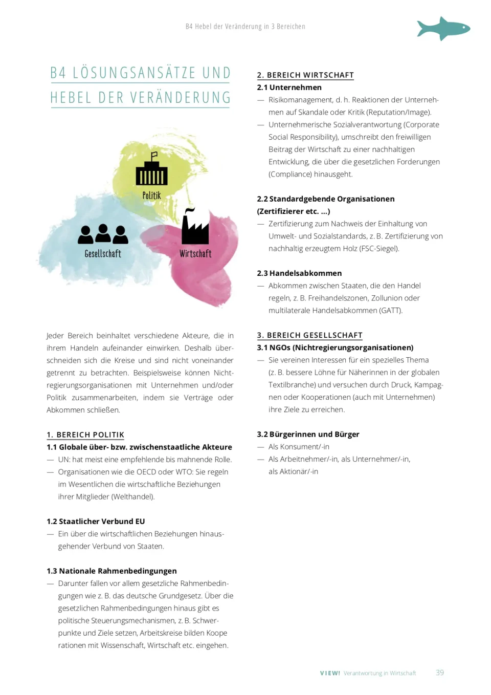 Unterrichtsmaterialien Wirtschaftsethik, Innenlayout