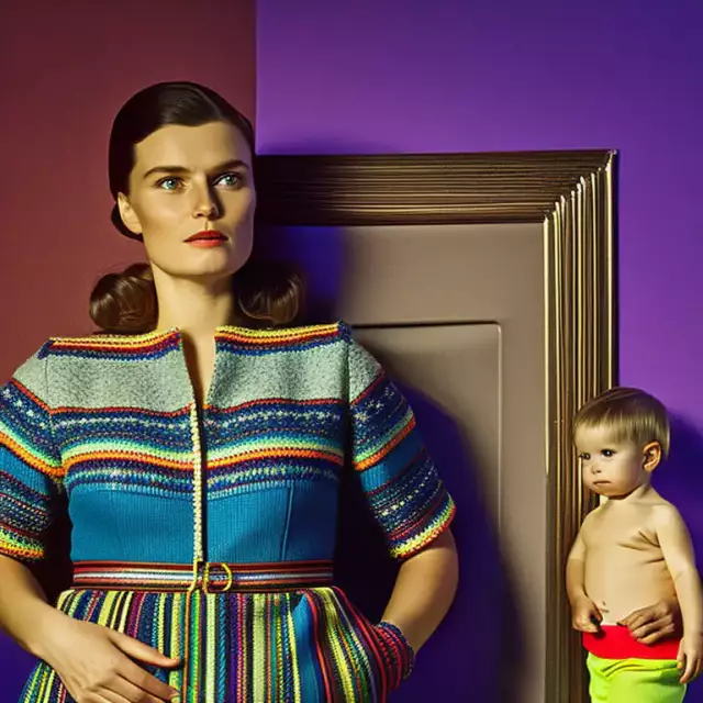 ost-deutsche junge Mutter mit Kind, KI generiert, 11.2022