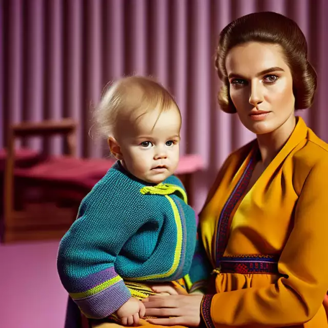 ost-deutsche junge Mutter mit Kind, KI generiert, 11.2022