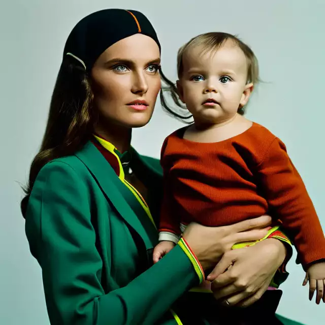 ost-deutsche junge Mutter mit Kind, KI generiert, 11.2022