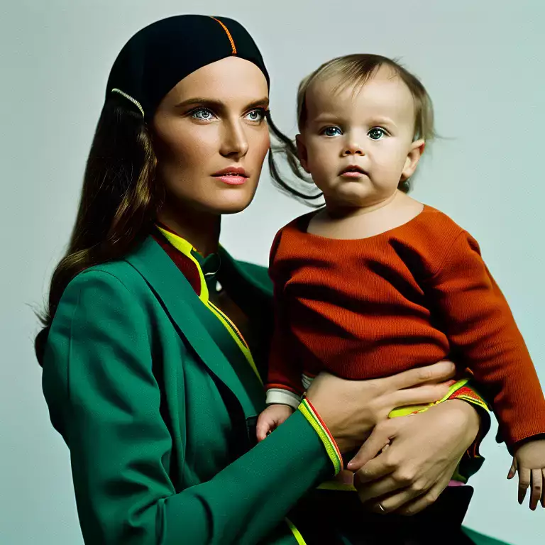 ost-deutsche junge Mutter mit Kind, KI generiert, 11.2022