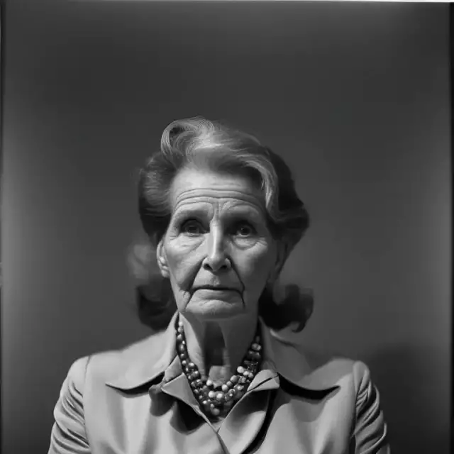 70-jährige Polizistin in Ruhestand, KI-generiertes Bild.