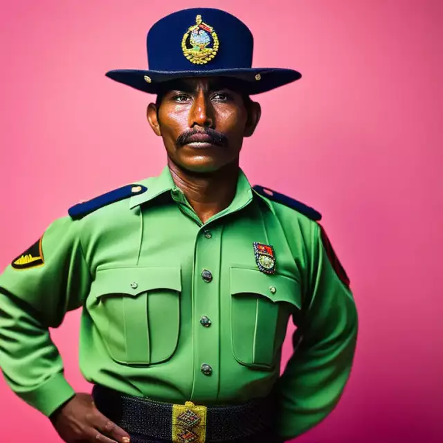 Bild eines Polizisten aus Guatemala. Erstellt mit generativer KI.