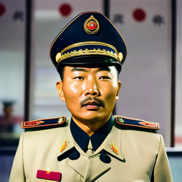 Bild eines chinesischen Polizisten. Erstellt mit generativer KI.