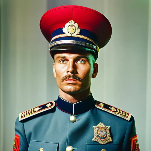Bild eines russischen Polizisten. Erstellt mit generativer KI.