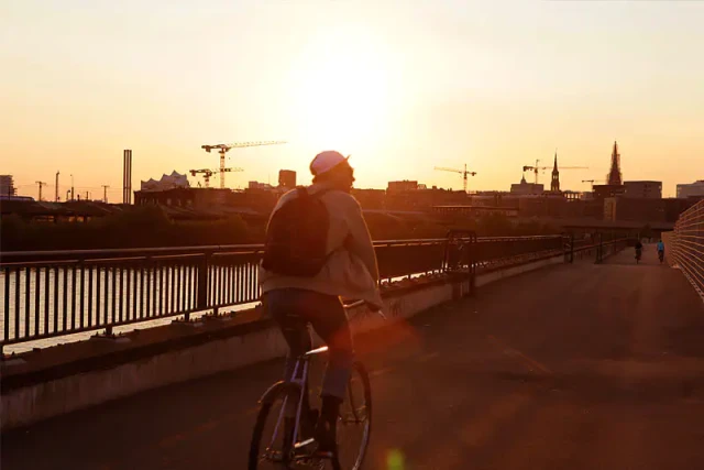 Fahrradroute in Hamburg nähe Deichtorhallen