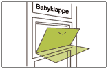 Babyklappe Klappe wird geöffnet