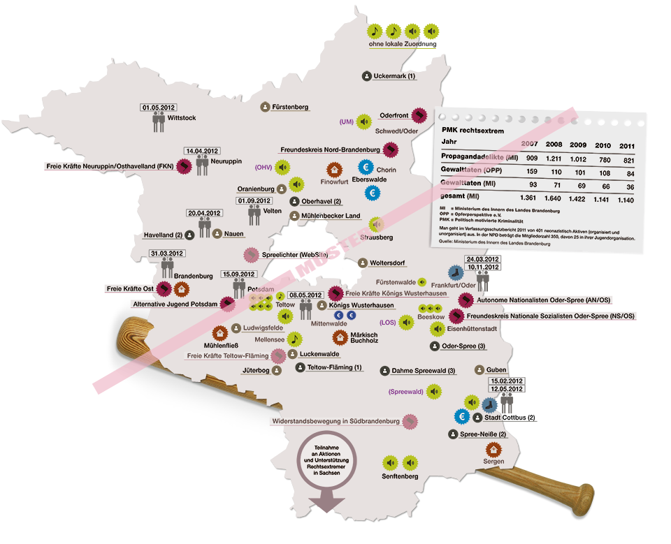 Rechtsextremismus Brandenburg Karte