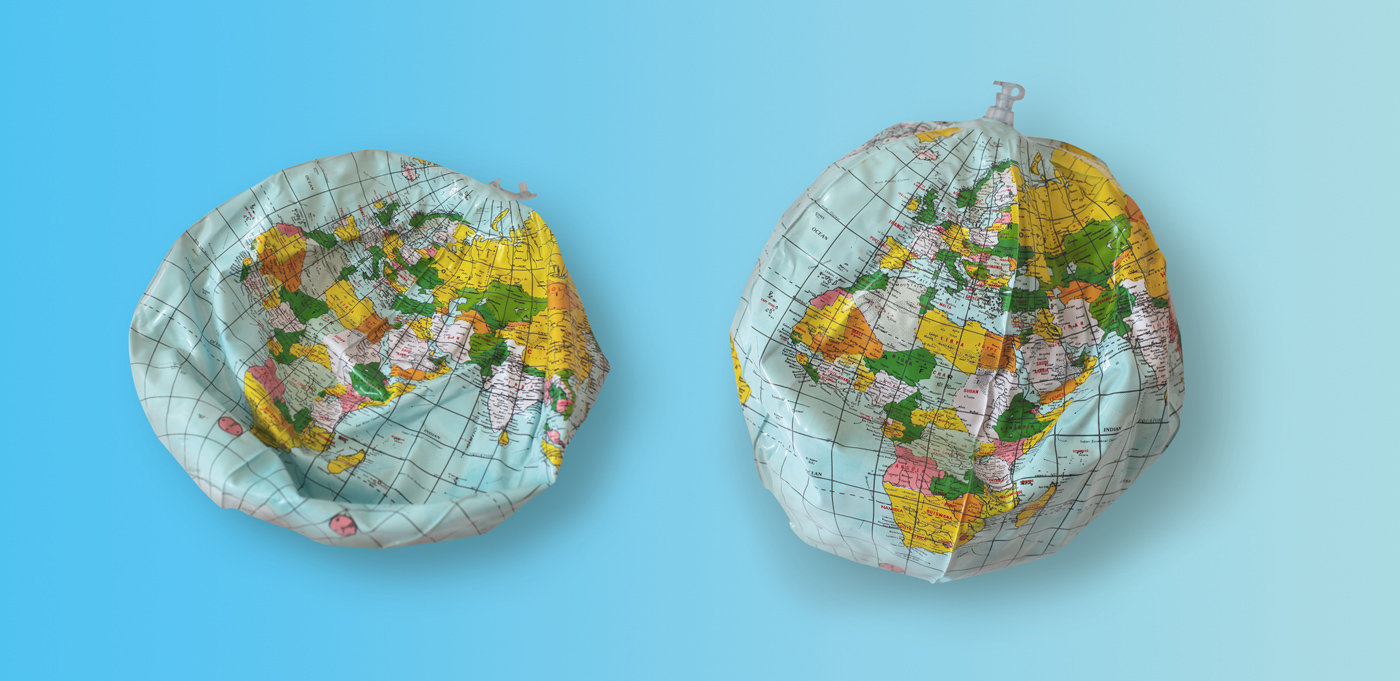 aufblasbare Erdkugel, Globen, ohne Luft