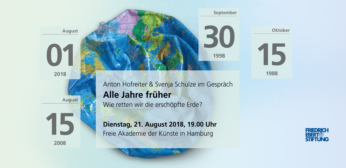Flyermotiv: Welterschöpfungstag - Earth Overshoot Day - eine Erdkugel der die Luft ausgegangen ist