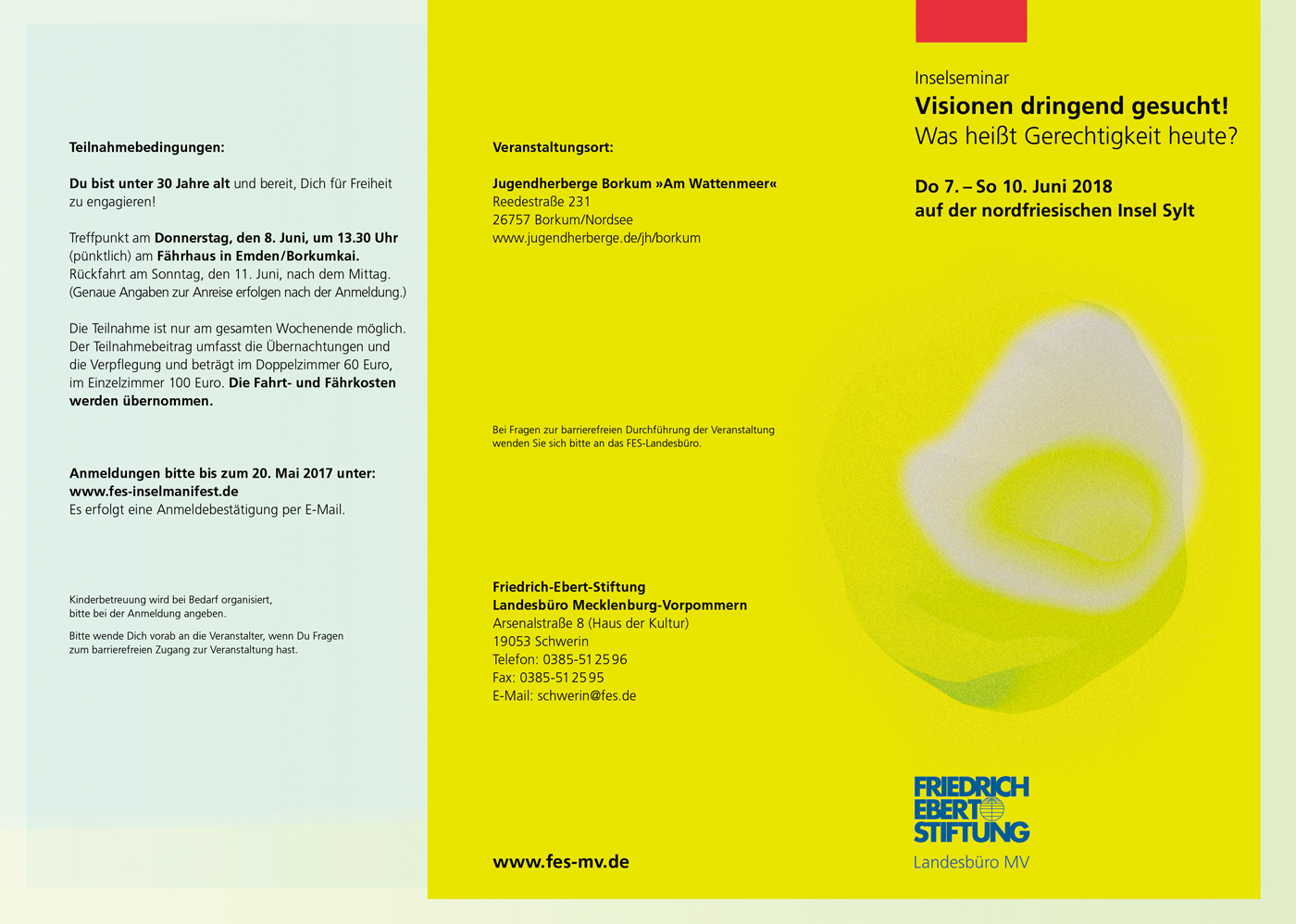 Flyermotiv neutrale, rein grafische Gestaltung; gelber Hintergrund mit freier steinartiger illustration