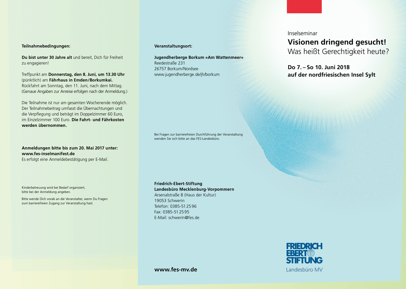 Flyermotiv neutrale, rein grafische Gestaltung; hellblauer Hintergrund mit freier wolkenartiger illustration