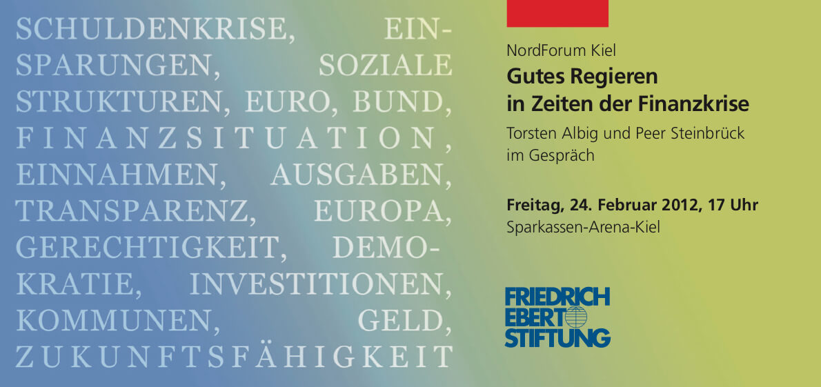 Flyer-Motiv politische Bildung: Regierungsbilanz in Kiel