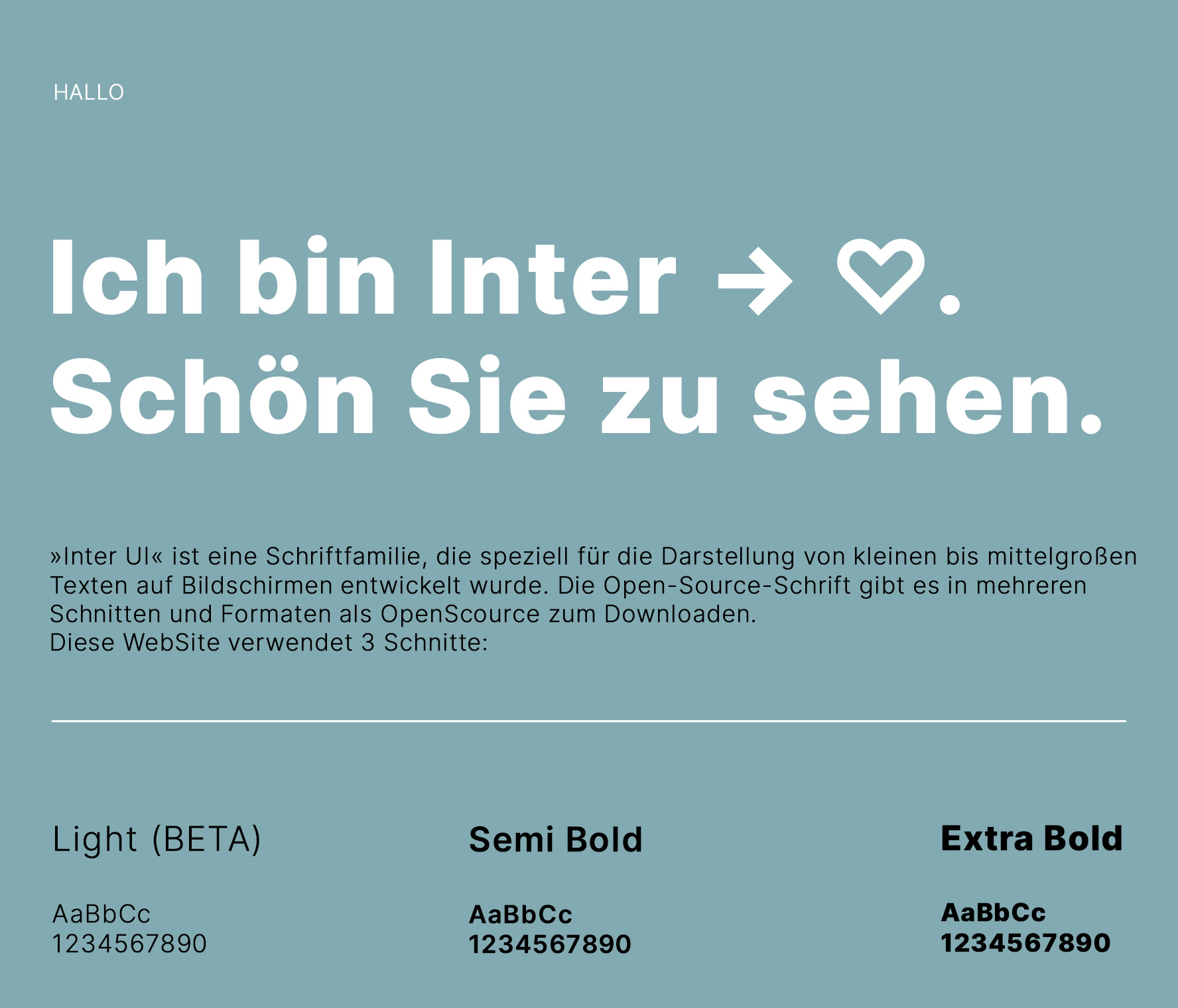 Beispieltext der Open Source Schrift INTER von Rasmus Andersson.