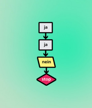 Flow-Chart bzw. Ablaufplan: Ja > Ja > Nein > Stop