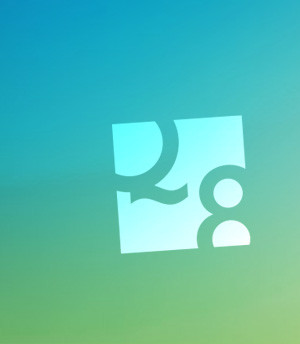 Logo Q8 Sozialraumorientierung auf grün-blau Verlauf.
