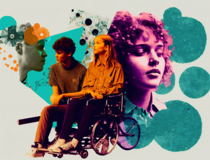 Menschen mit Behinderung, Collage und Bilder mit Hilfe der KI